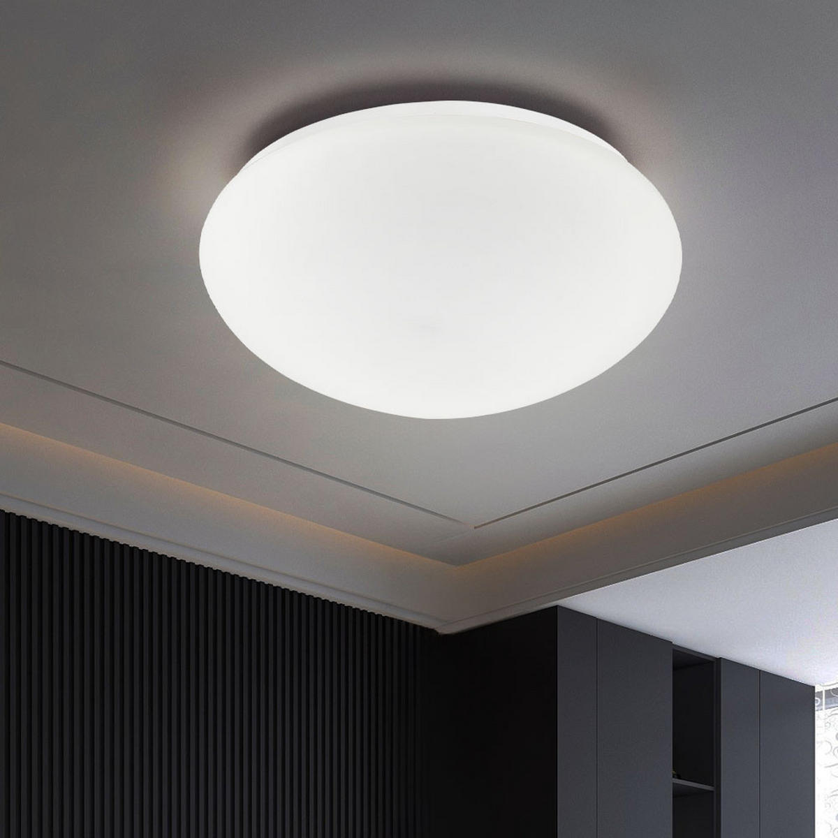 LED DECKENLEUCHTE NARINE Weiß Metall Glas - Weiß, Glas (24.5/24.5/10.5cm) - Globo Lighting