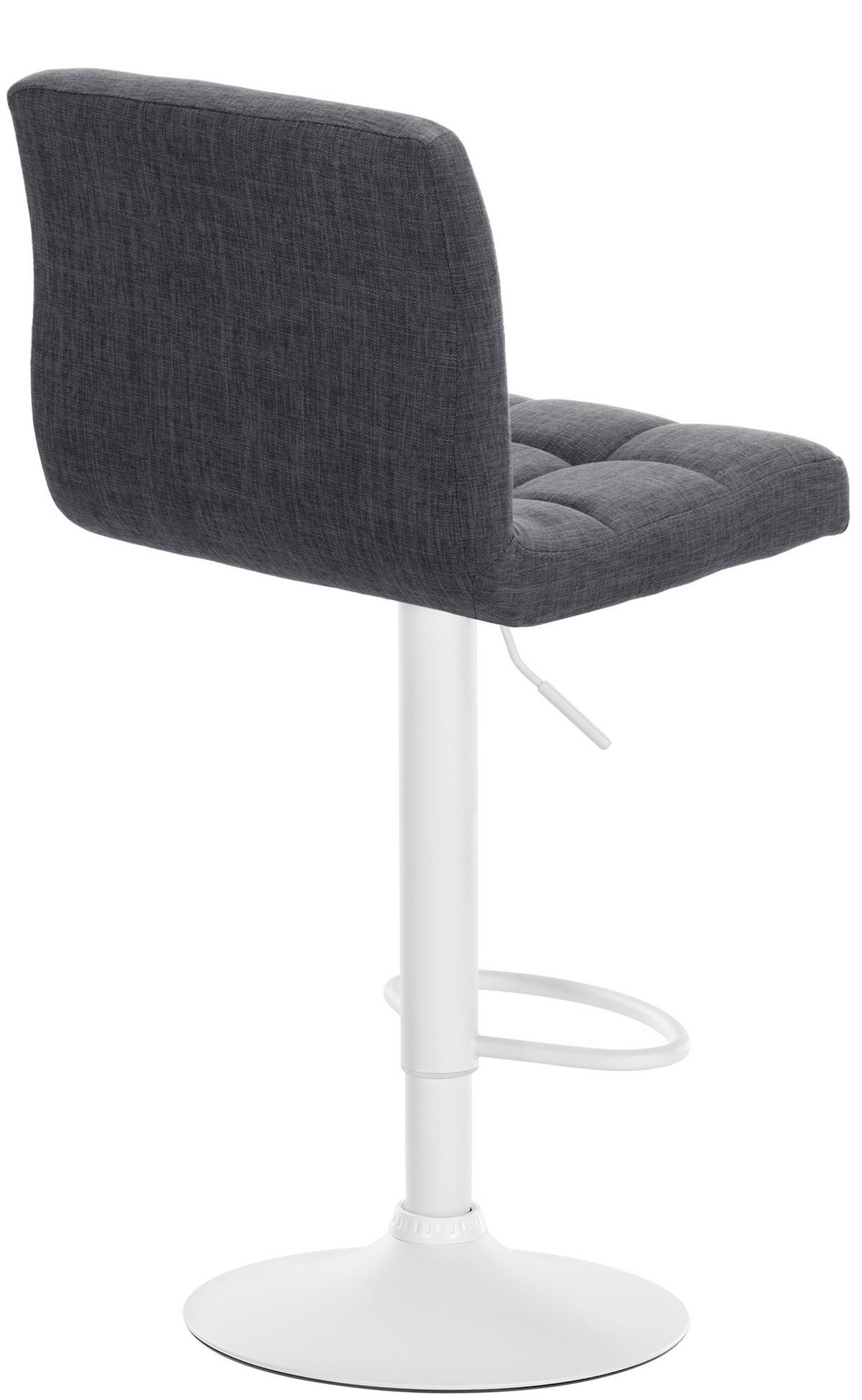 BARHOCKER Cala Stoff weiß hellgrau - Weiß/Grau, Textil/Metall (46/114/47cm) - TPFLiving