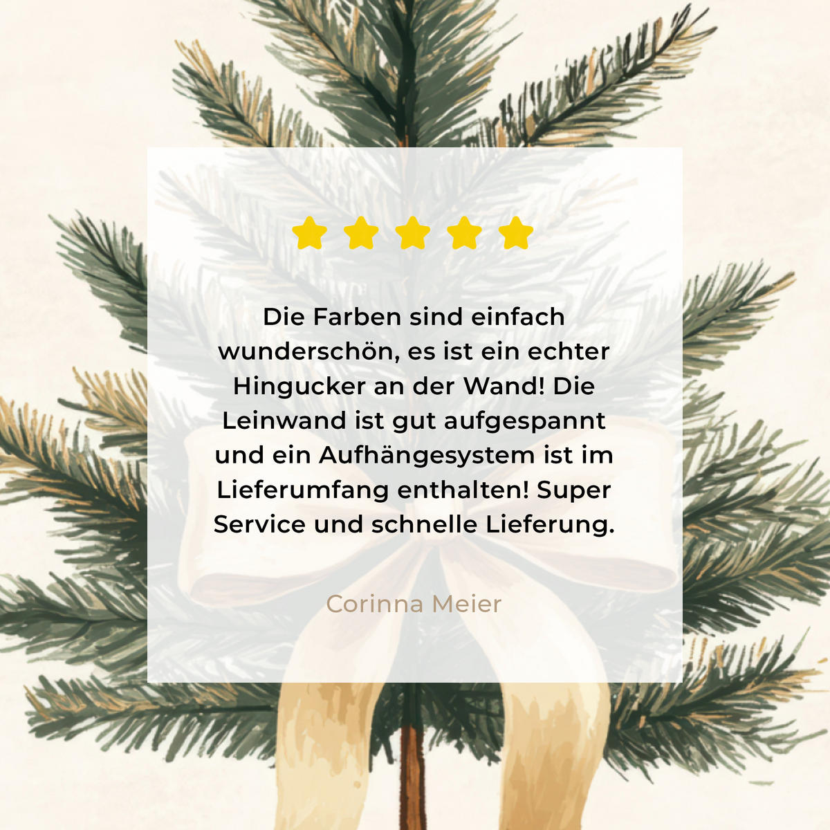 LEINWANDBILD Weihnachtsbaum - Weihnachten - Frohe Weihnachten - Beige 20x20 cm - Sandfarben, Textil (20/20cm) - MuchoWow