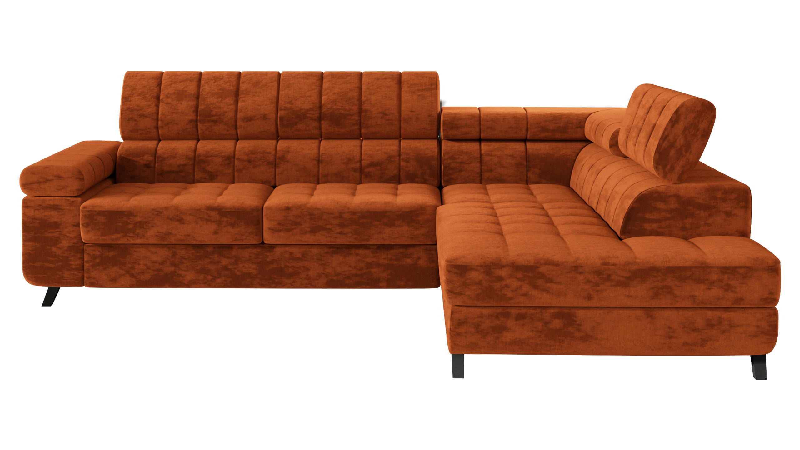 ECKSOFA Nord, Seite: Rechts - Schwarz/Bronzefarben, Holz/Textil (264/203cm) - MIRJAN24