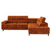 ECKSOFA Nord, Seite: Rechts - Schwarz/Bronzefarben, Holz/Textil (264/203cm) - MIRJAN24