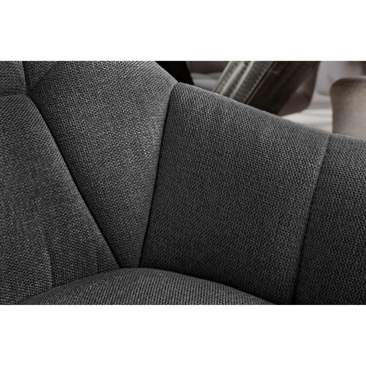ARMLEHNSTUHL PAPILLON Strukturstoff Anthrazit, Schwarz - Schwarz/Grau, Textil/Metall (65/83/66cm) - riess-ambiente
