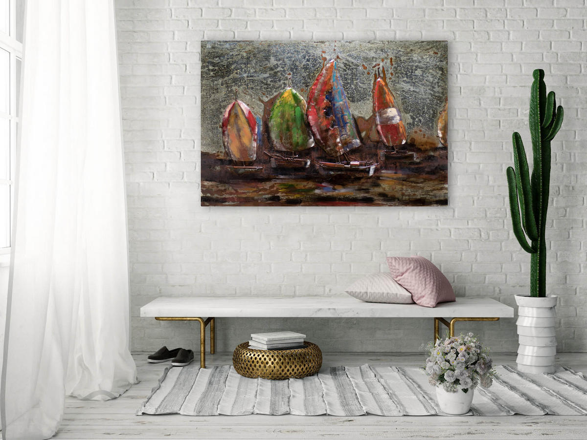 METALLBILD Bunt 100/70 cm - Multicolor, Metall (4.6/70cm) - KUNSTLOFT