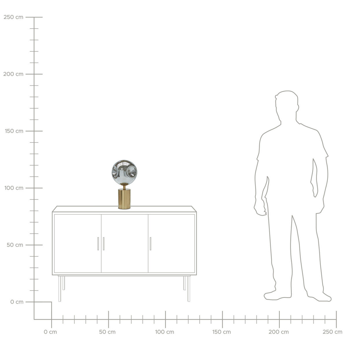 TISCHLEUCHTE Boyd 20/20/45 cm - Messingfarben, Metall (20/20/45cm) - Beliani