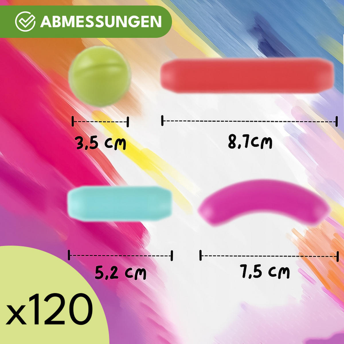 BAUSTEINE Magnetische Bauklötze 120 Teile - Multicolor, Metall (1.8/8.7cm) - KRUMAD