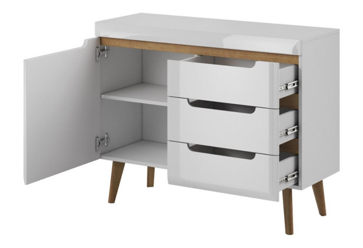 SIDEBOARD Weiß NKSZ107 Riviera Eiche - Multicolor, Holzwerkstoff (107/87/40cm) - Sepro Meble
