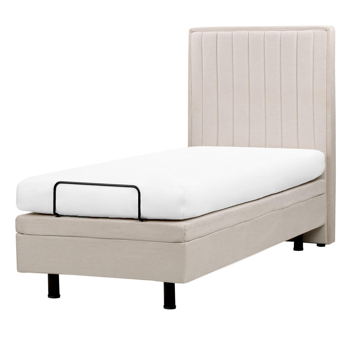 BETT 80/200 cm Hellbeige Duke II - Beige, Textil (80/200cm) - Beliani