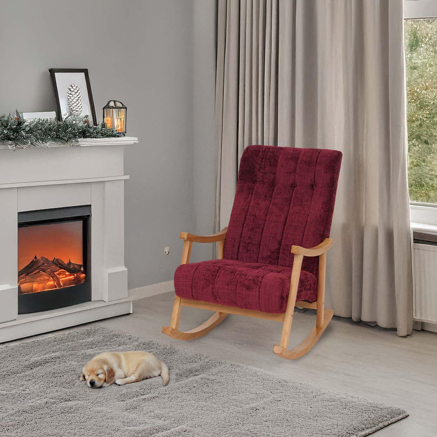 SCHAUKELSTUHL Bordeaux - Bordeaux, Textil (64/97/85cm) - MCW