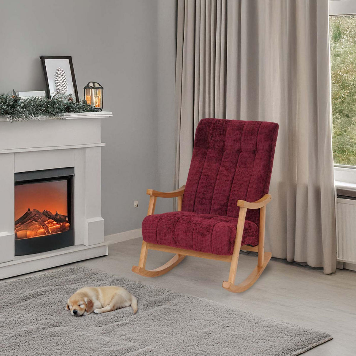 SCHAUKELSTUHL Bordeaux - Bordeaux, Textil (64/97/85cm) - MCW