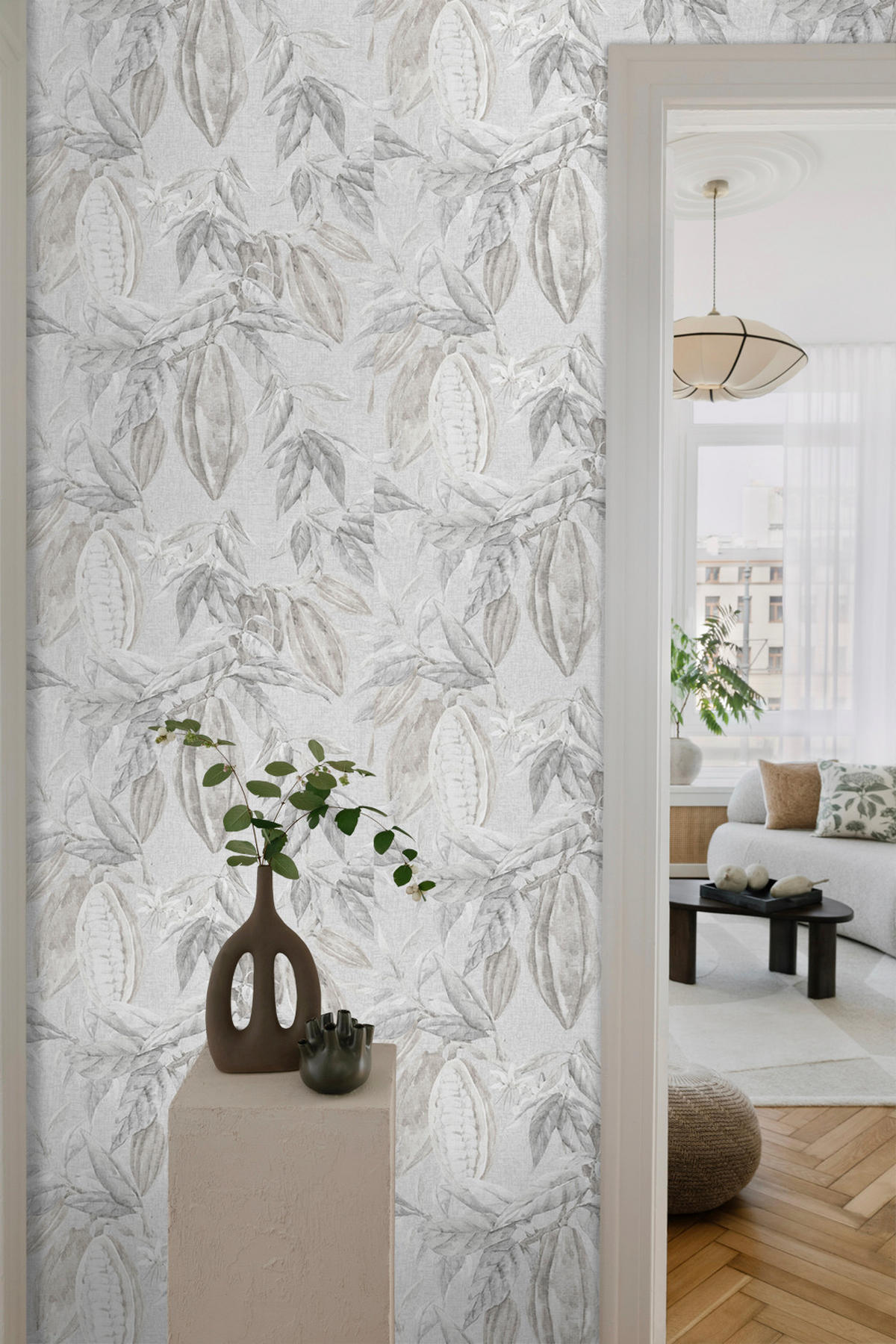 TAPETE Obst 53 cm x 10 m - Grau, Papier (53/1000cm) - Sanders & Sanders