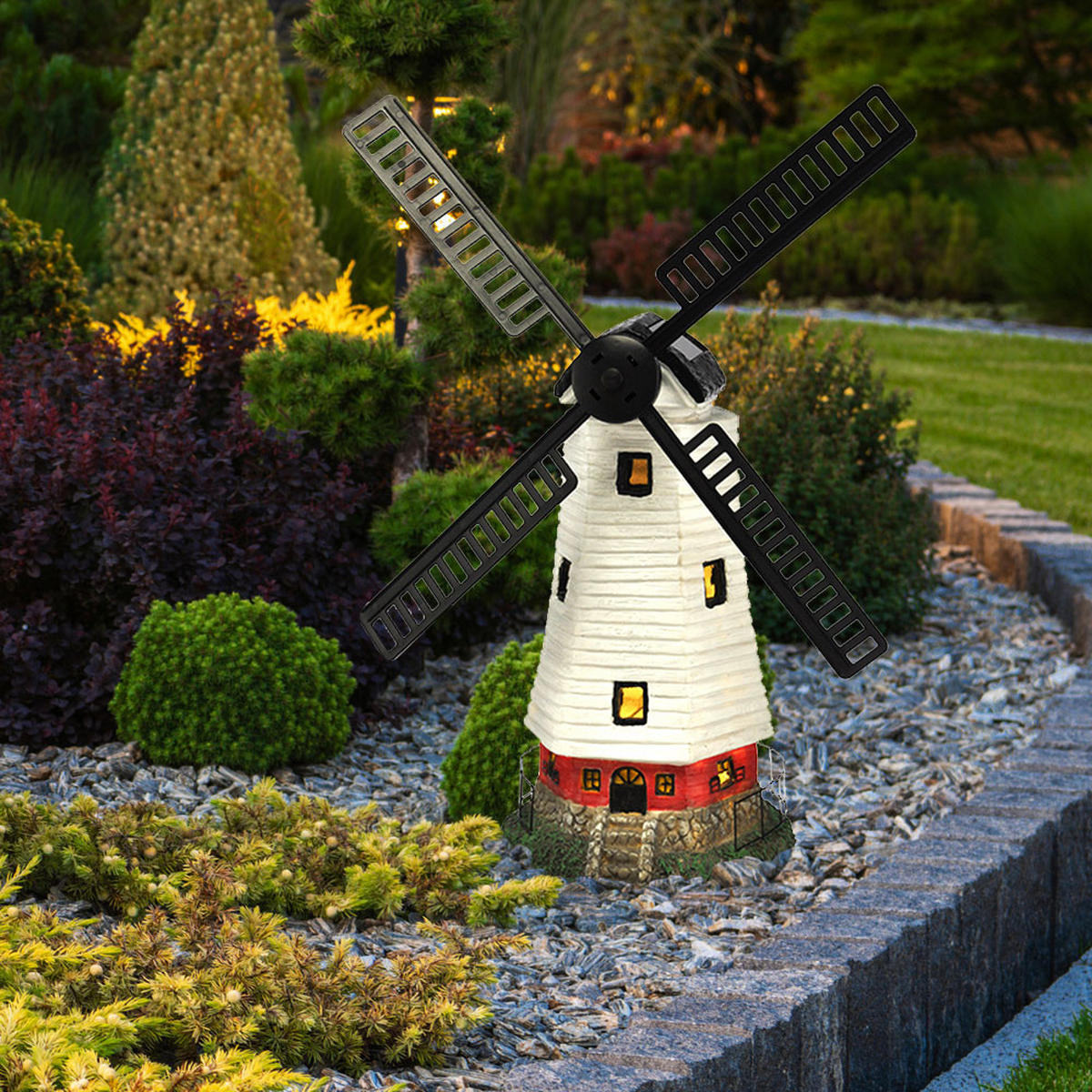 LED AUSSENLEUCHTE Windmühle Bunt Kunststoff - Multicolor, Kunststoff (19/42/51cm)