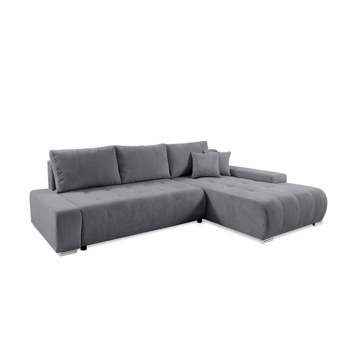 ECKSOFA mit Bettkasten Tragel L, Dunkelgrau - Grau, Textil (185/265cm) - Meblito