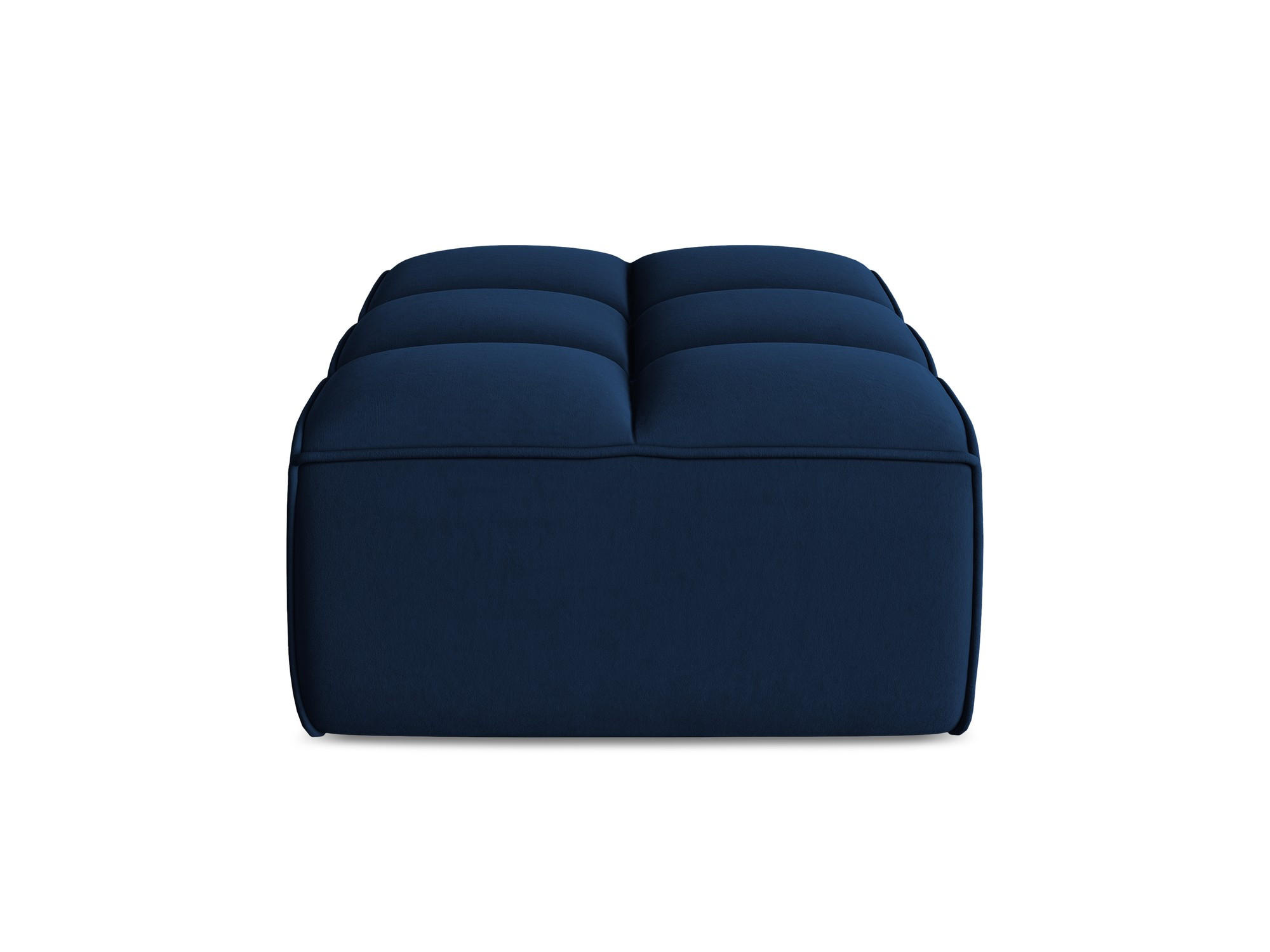 POUF Samt Stoff Blau - Blau/Schwarz, Kunststoff/Textil (80/43/93cm) - Makamii