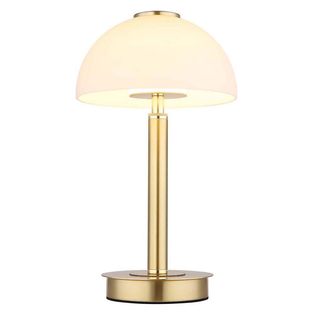 LED TISCHLEUCHTE Messing Opal - Messingfarben, Glas (18/18/31.5cm) - Globo Lighting