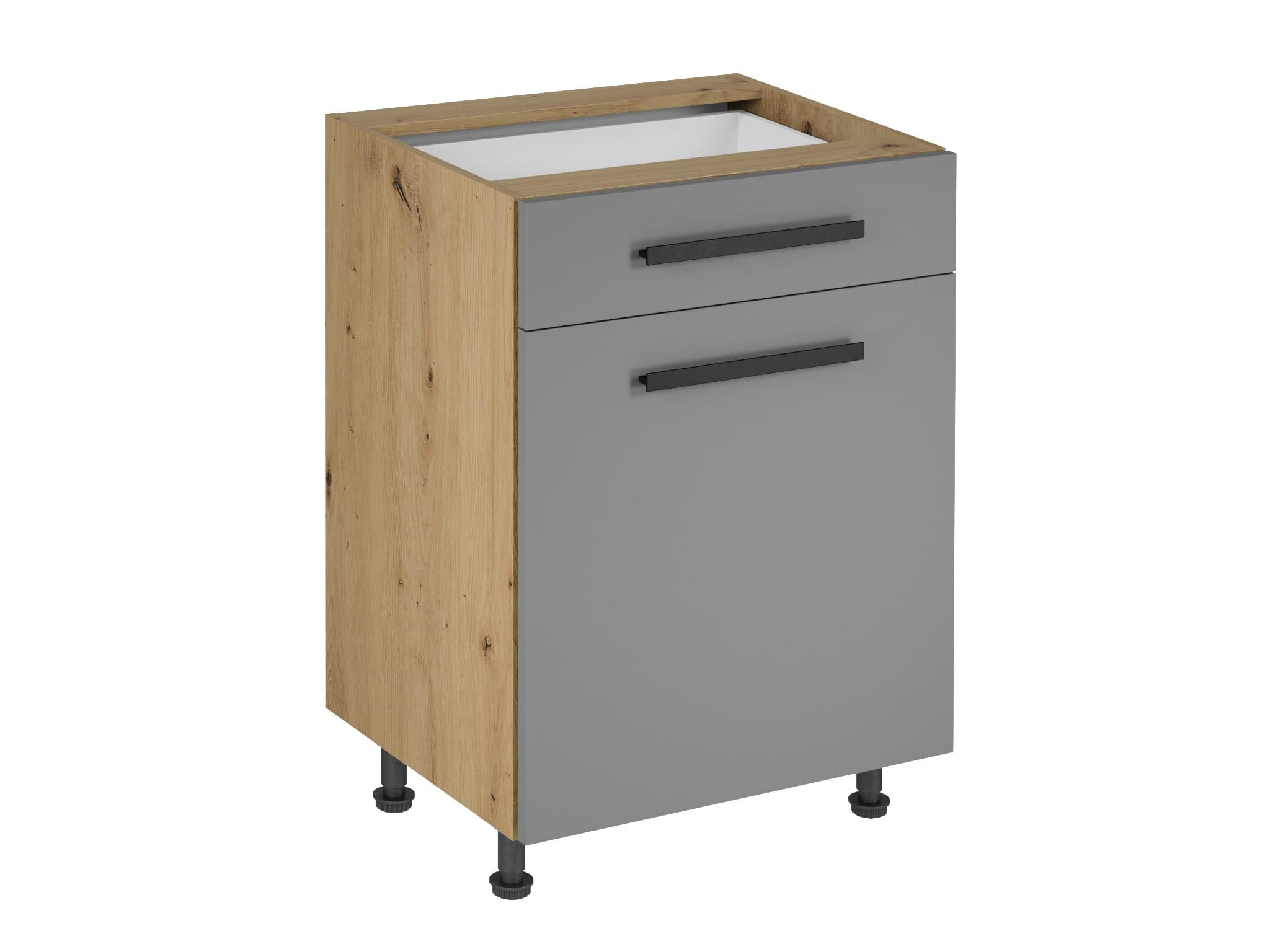UNTERSCHRANK 60 cm – Nexa D60S1 – Beige / Griff aus Metall - Beige, Holzwerkstoff (60/82/47cm) - ROYAL24_MARKT