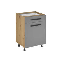 UNTERSCHRANK 60 cm – Nexa D60S1 – Beige / Griff aus Metall - Beige, Holzwerkstoff (60/82/47cm) - ROYAL24_MARKT