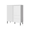 HIGHBOARD Mia 01 - Schwarz/Weiß, Holzwerkstoff/Metall (100/122/41cm) - MIRJAN24