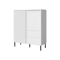 HIGHBOARD Mia 01 - Schwarz/Weiß, Holzwerkstoff/Metall (100/122/41cm) - MIRJAN24
