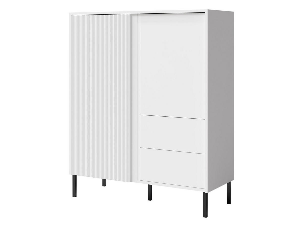 HIGHBOARD Mia 01 - Schwarz/Weiß, Holzwerkstoff/Metall (100/122/41cm) - MIRJAN24
