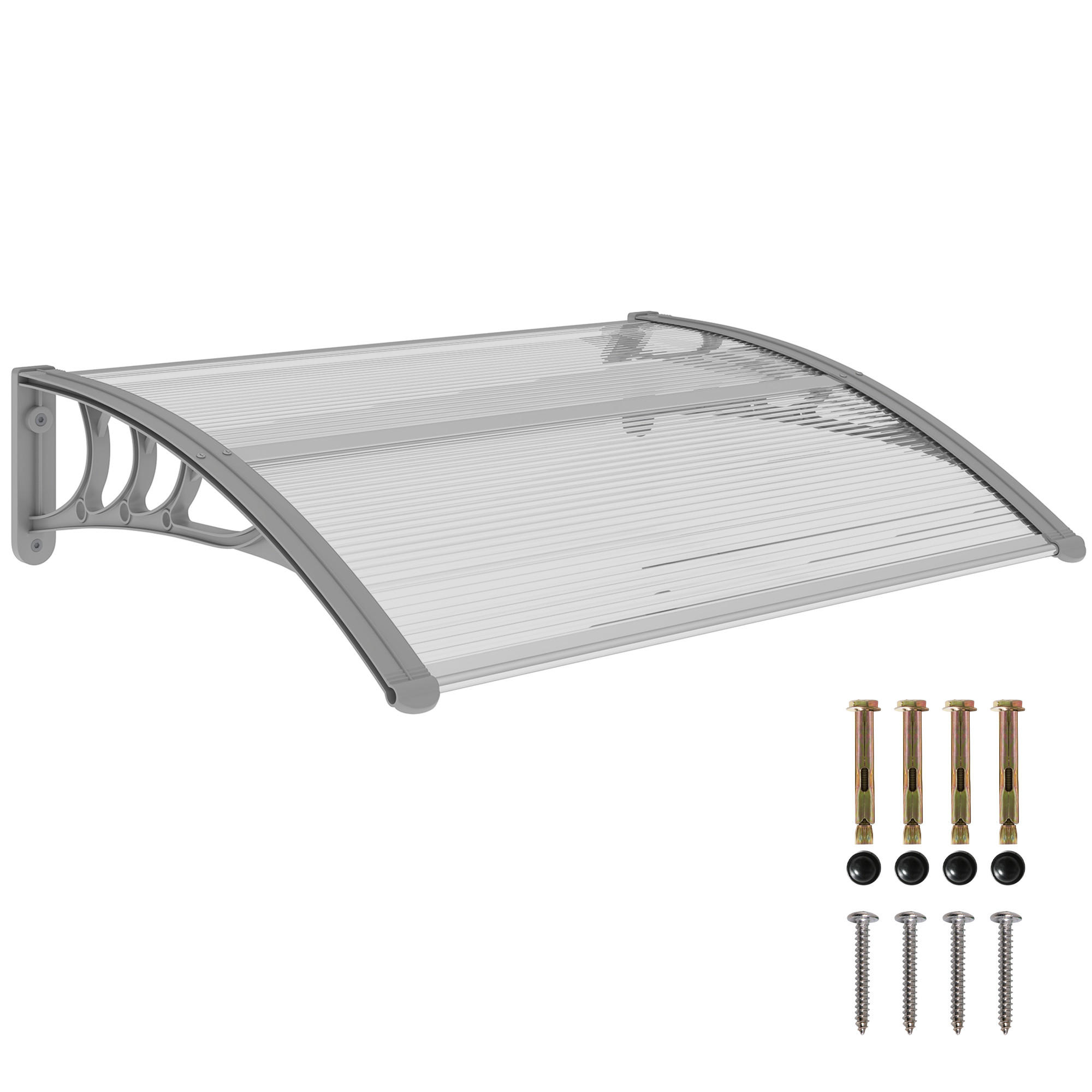 VORDACH DE-07496 wetterbeständig mit UV-Schutz Silber - Silberfarben, Kunststoff (75/23/100cm) - ComfortXL