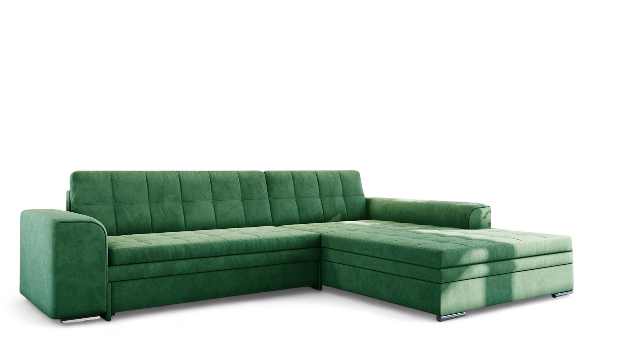 ECKSOFA Lusaka Mit Schlaffunktion - Grün, Holzwerkstoff/Textil (198/292cm) - Fun Möbel