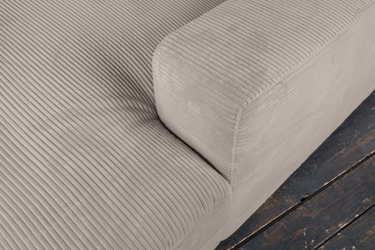 BIG SOFA-SET 6-TLG MADELINE Taupe Cord - Taupe/Schwarz, Kunststoff/Textil (290/85/170cm) - KAWOLA