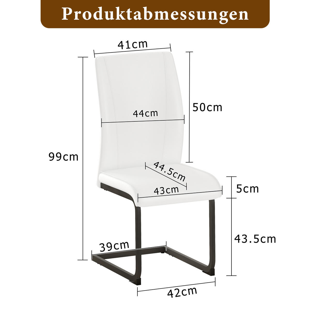 SCHWINGSTUHL DE-36541 2er-Set mit PU-Bezug und Metallbeinen Weiß - Weiß, Metall (44.5/99/43cm) - ComfortXL