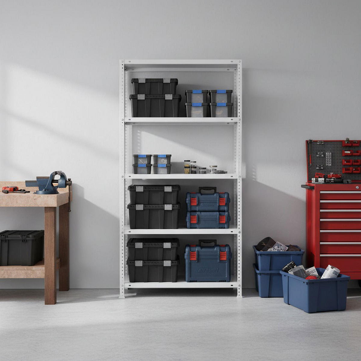 SCHRAUBREGAL PANDA | HxBxT 180x90x50cm | 5 Fachböden | Fachlast 100kg | Weiß - Weiß, Metall (90/180/50cm) - Sonstige