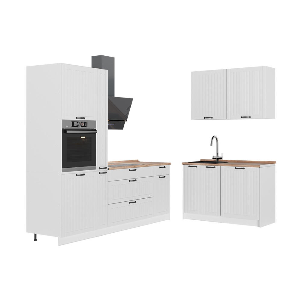 KUCHYŇA Fame-Line, Biely vidiecky dom/biely, 220 x 120 cm, AP Oak - biela, kompozitné drevo (220/206.8/60cm) - Vicco