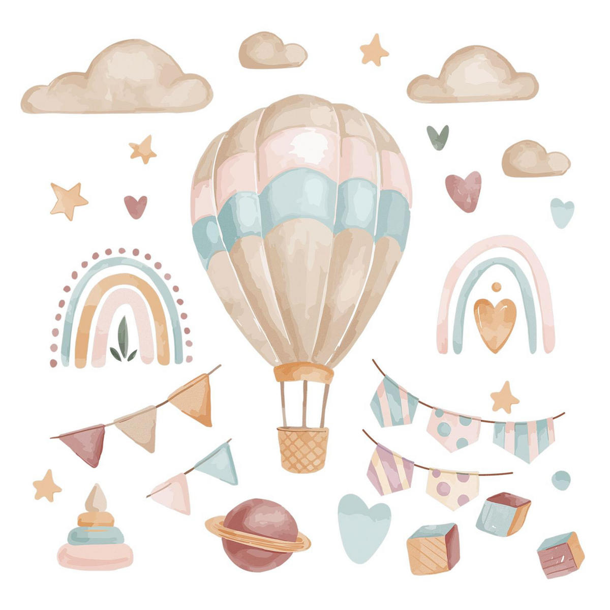 WANDAUFKLEBER 130x183cm - Boho-Dekorationen - Multicolor, Kunststoff (130/183/0.1cm) - Wallfluent