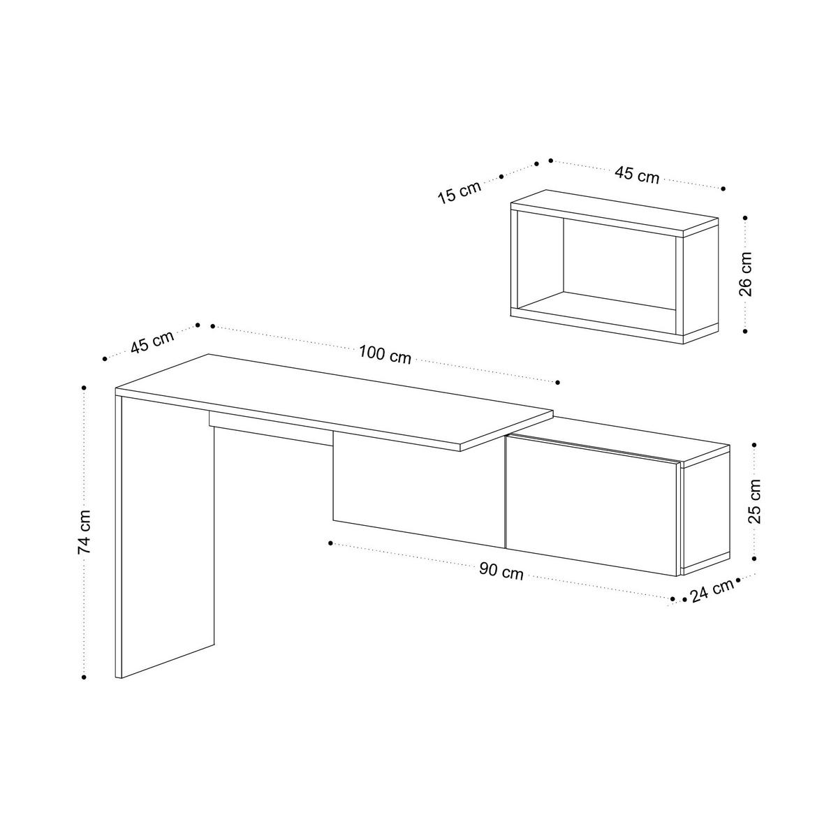 SCHREIBTISCH tiff weiss - Weiß, Holzwerkstoff (145/45/74cm) - Habitat Garten