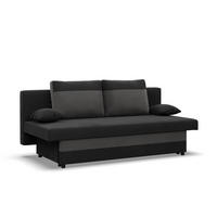 SOFA 3-SITZER MIT SCHLAFFUNKTION NOLA Schwarz/Grau - Schwarz/Grau, Textil (86/85/191cm) - Mebligo