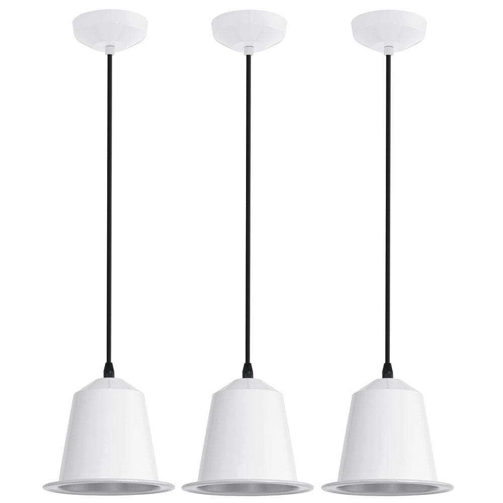 LED HÄNGELEUCHTE Ginosa Stahl Weiß 3er Set - Weiß, Metall (17.5/17.5/110cm)