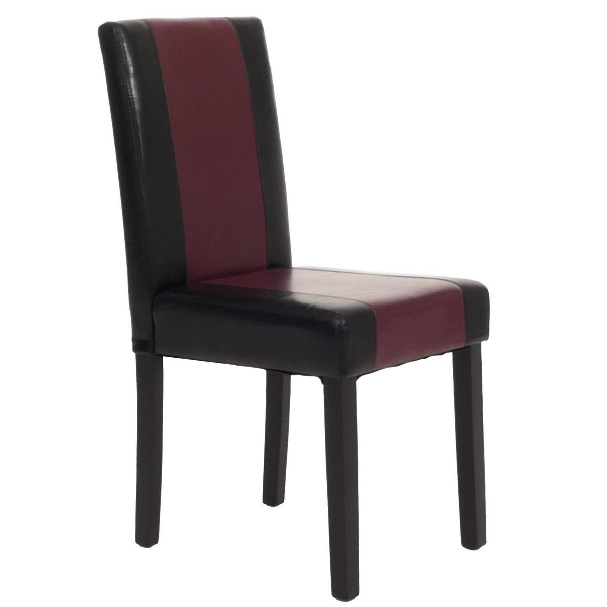 ESSZIMMERSTUHL 4er-Set klassisch und zeitlos 90x43x56cm Sitzhöhe 45cm Kunstleder dunkle Beine Schwarz-Rot - Schwarz, Kunststoff (43/90/56cm) - CHEFGASTRO