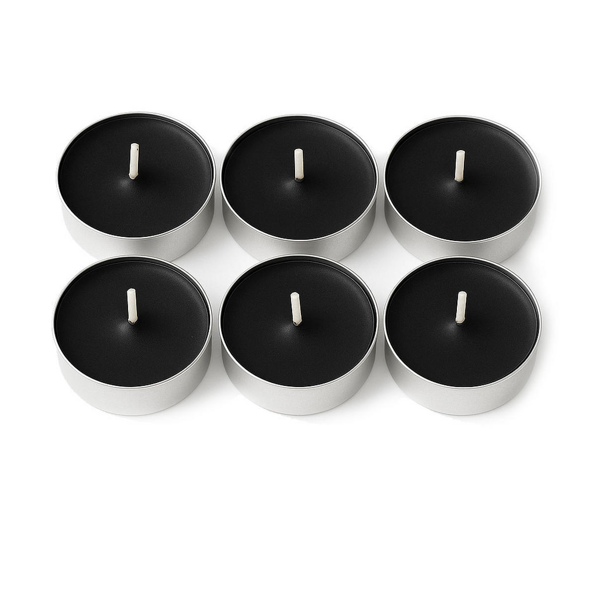 TEELICHTER Basic Schwarz 22.5/15.5/3 cm - Schwarz, Naturmaterialien (3/1.5/3cm) - Mondex