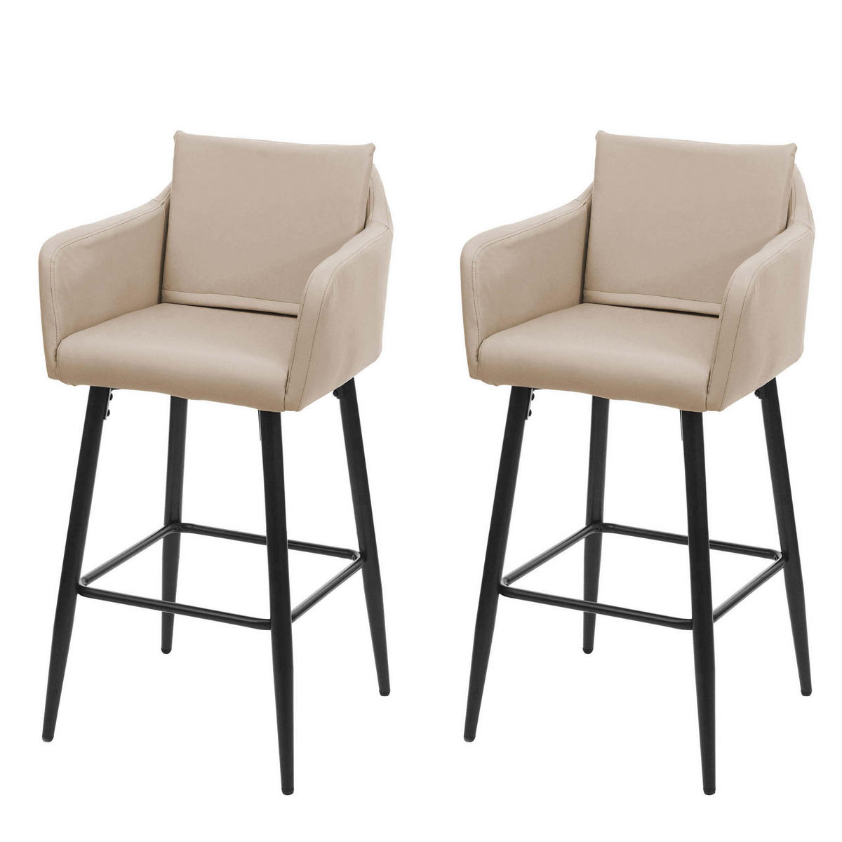 BARHOCKER Beige 2er-Set - Beige, Textil (54/105/53cm) - MCW
