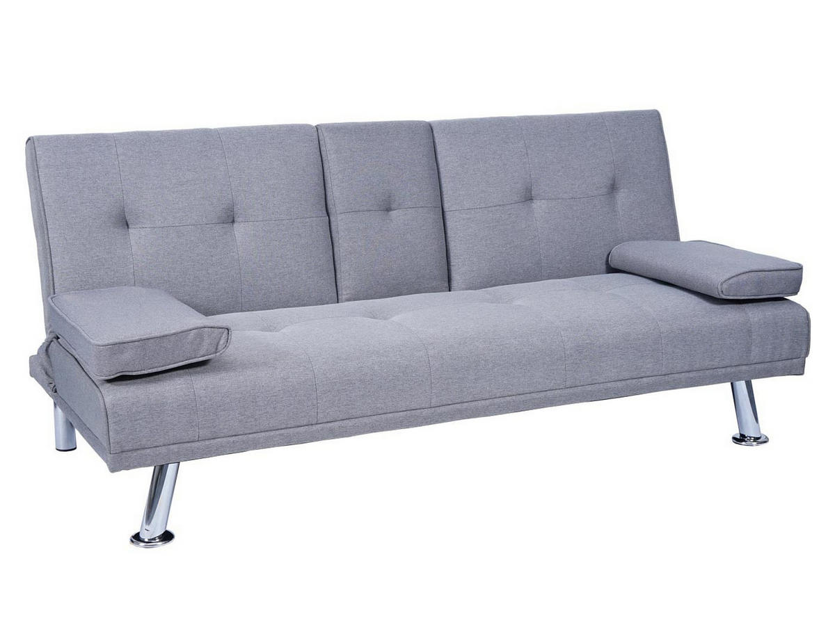 3-SITZER-SOFA Hellgrau - Hellgrau, Textil (166/77/81cm) - MCW