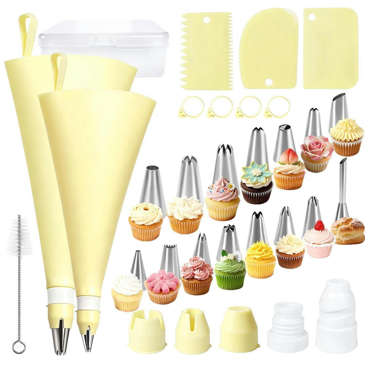 SPRITZBEUTEL Set 30-teilig mit Edelstahl-Tüllen - Gelb, Kunststoff (17/3.4/39.5cm)
