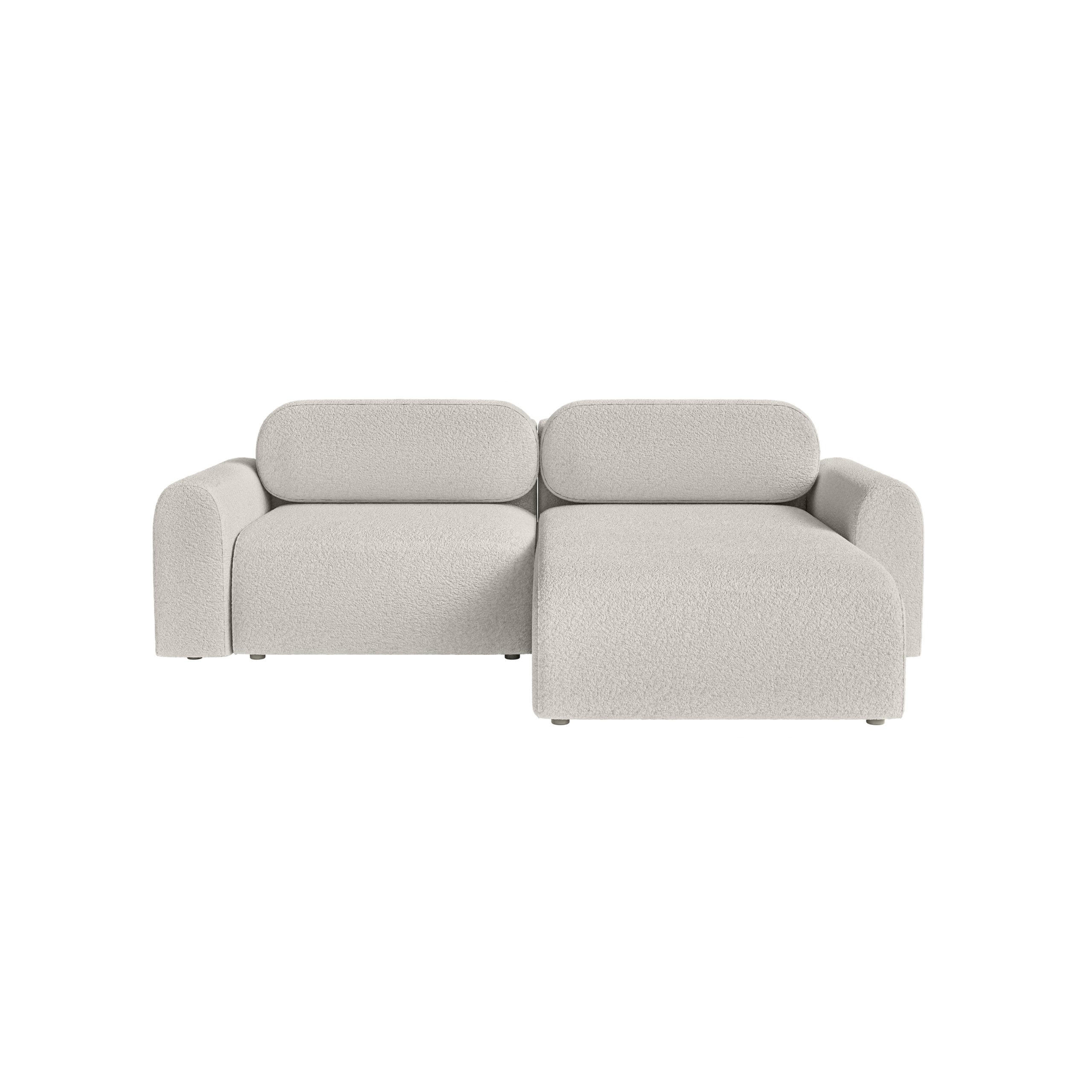 ECKSOFA Lome Mini mit Schlaffunktion, Silber - Grau, Textil (244/165cm) - Fedve