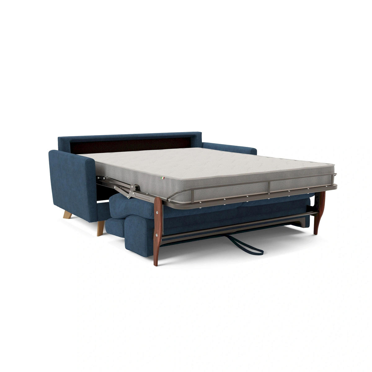 SCHLAFSOFA Francy - Blau, Metall (200/92/97cm) - Divani.store