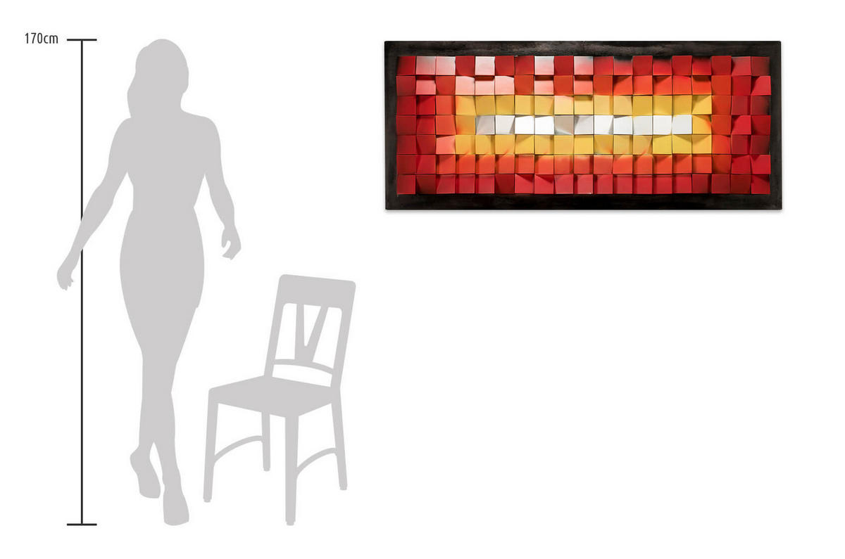 WANDBILD Rot 130/53 cm - Rot/Weiß, Holz/Kunststoff (7.07/53cm) - KUNSTLOFT