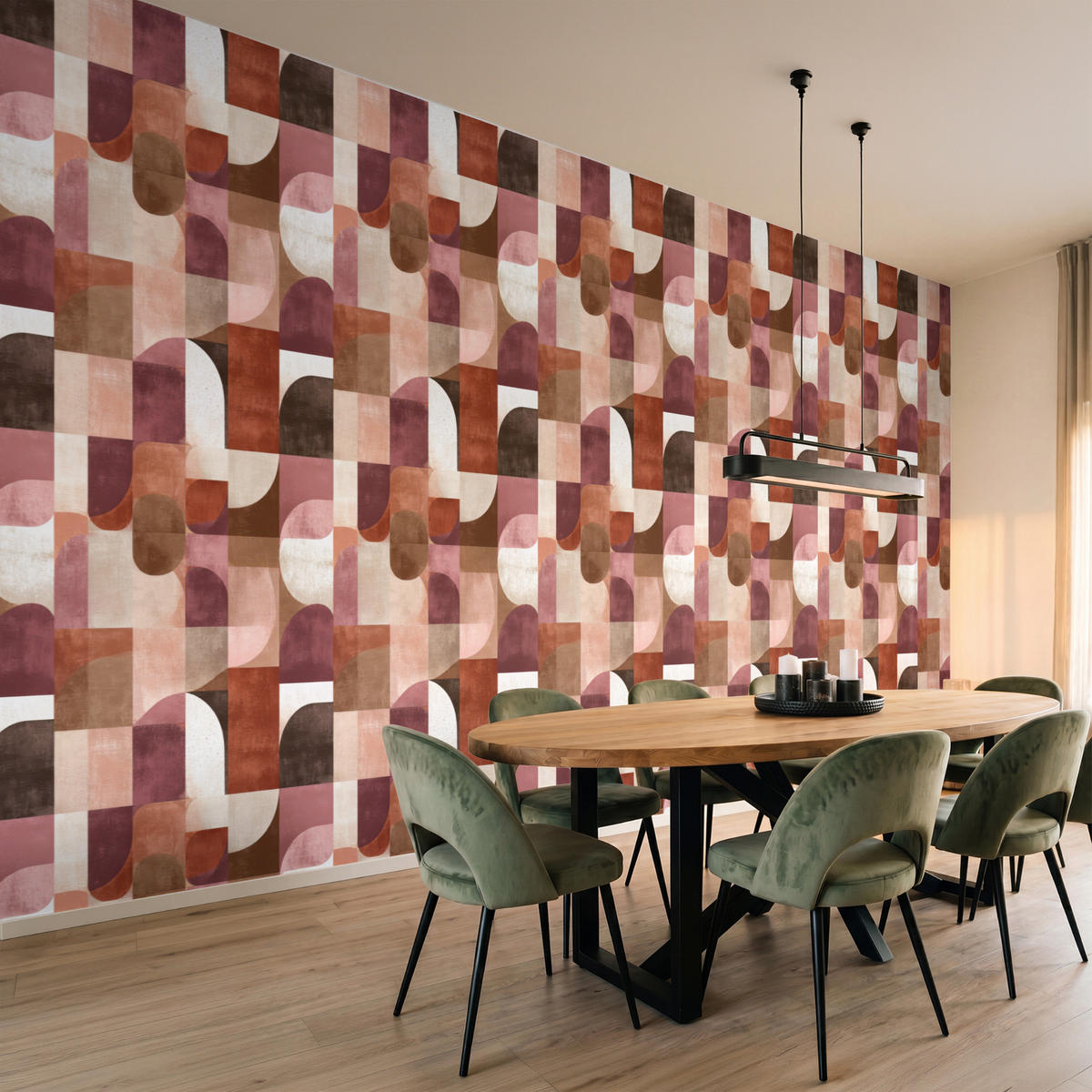 TAPETE - Geometrie - Modern - Retro - 450x200 cm - Multicolor, Papier (450/200cm) - OnlyWow