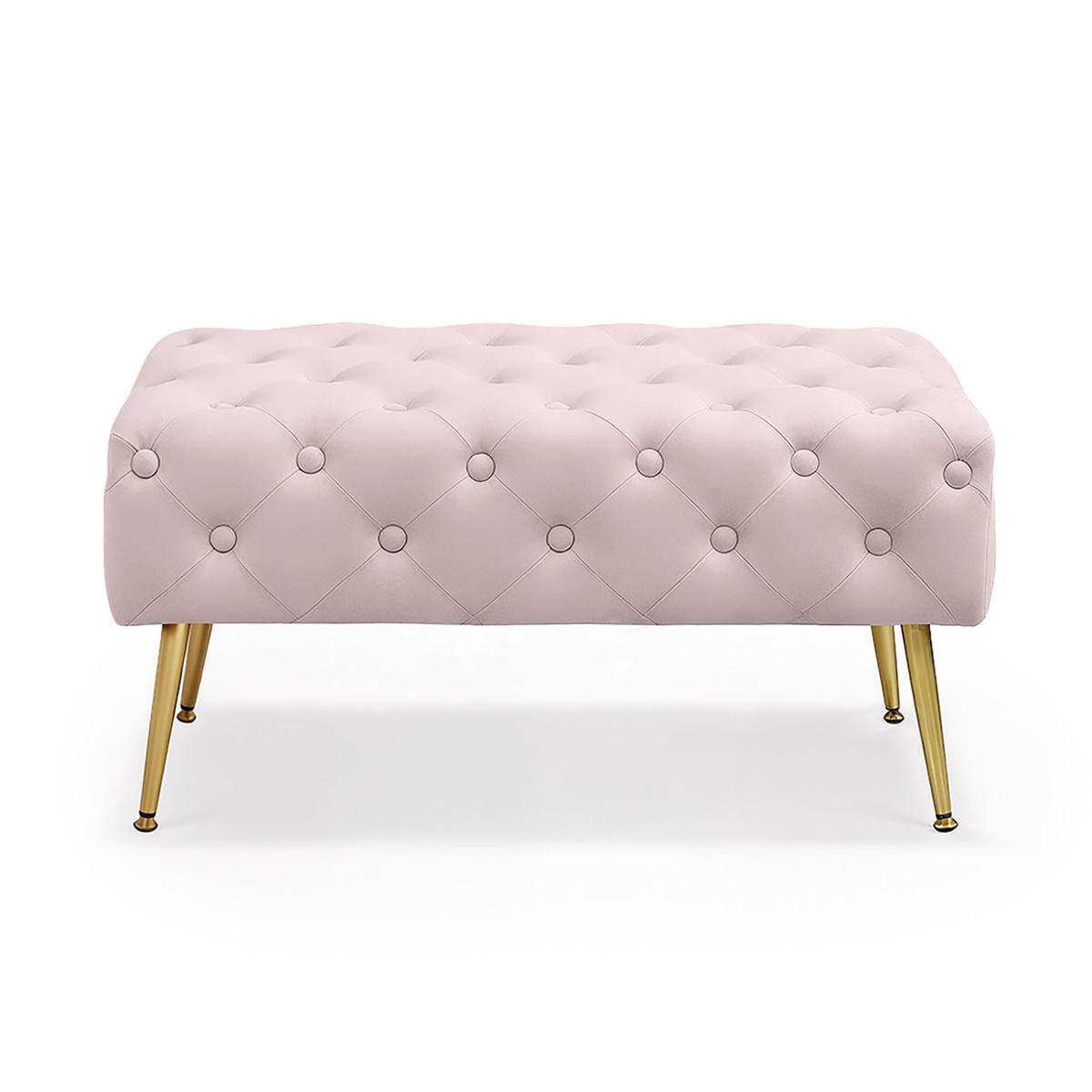 POLSTERBANK mit Samt - Optik Rosa 42/41/42 - Rosa, Textil (42/41/42cm) - RAUMHIRSCH FURNITURE