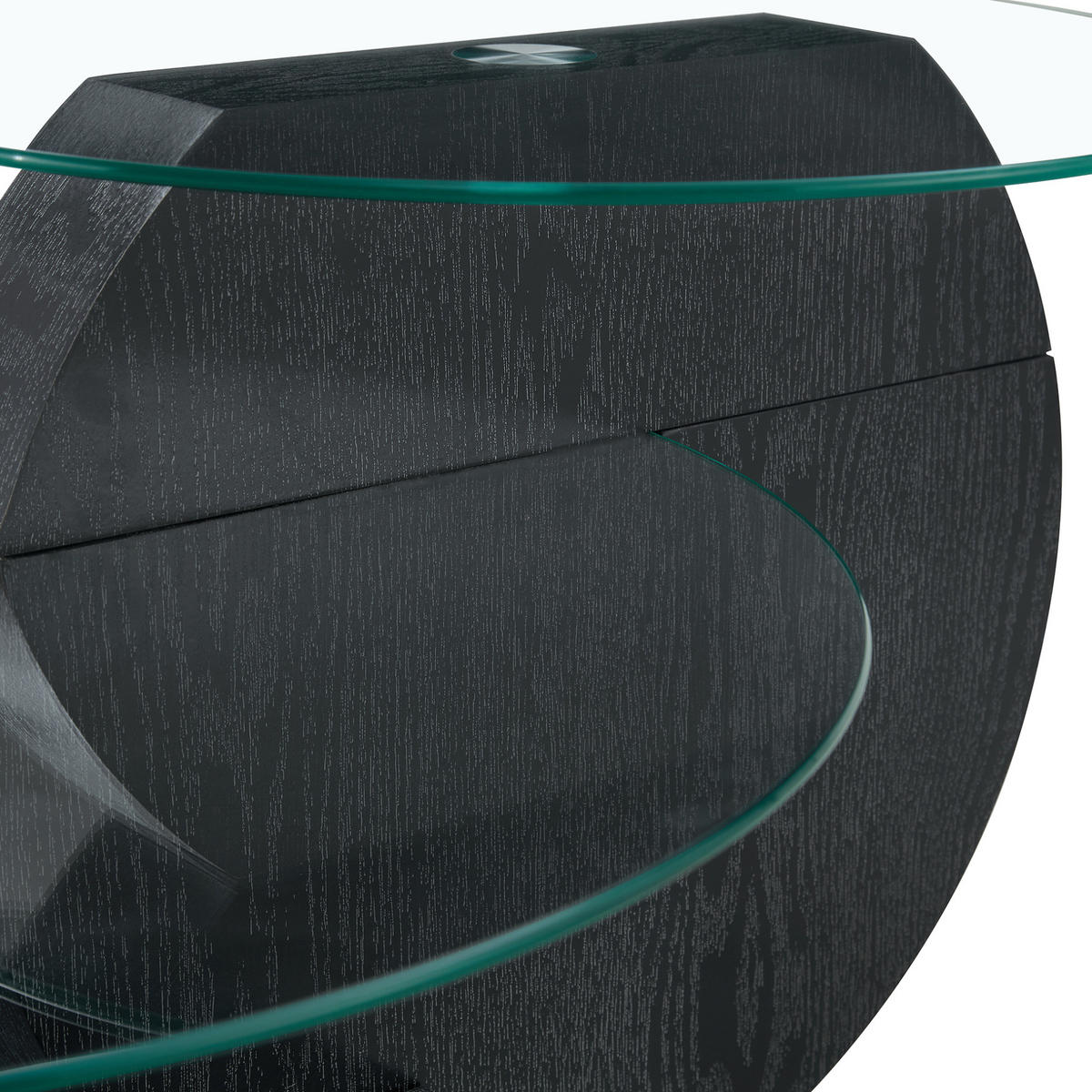 COUCHTISCH 70/70/44 cm mit Sicherheitsglas, mehrstufigen Ablagen und MDF-Gestell, Schwarz/Transparent - Transparent, Holzwerkstoff (70/70/44cm) - Redom