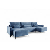 WOHNLANDSCHAFT Silves - Blau, Holzwerkstoff/Textil (382/81/148cm) - Fun Möbel