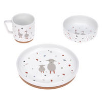 KINDER PORZELLAN-GESCHIRR-SET Tiny Farmer Gans & Schaf 3er Set - Weiß, Keramik (20.5/7.5/33cm) - Lässig