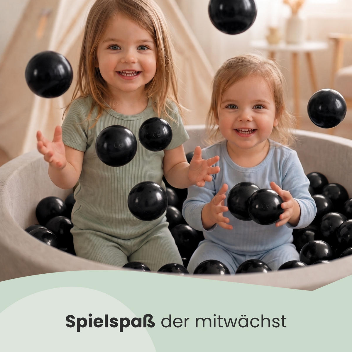 BÄLLEBAD-BÄLLE 50 Stück, Schwarz, 5.5 cm - Schwarz, Kunststoff (5.5/5.5/5.5cm) - Littletom