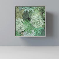 SIDEBOARD SUCCULENT CLUSTER, Grau, 57,5x42x57,5 cm, Ohne Füße - Multicolor/Grau, Holzwerkstoff (57.5/57.5/42cm) - SpaceRebels