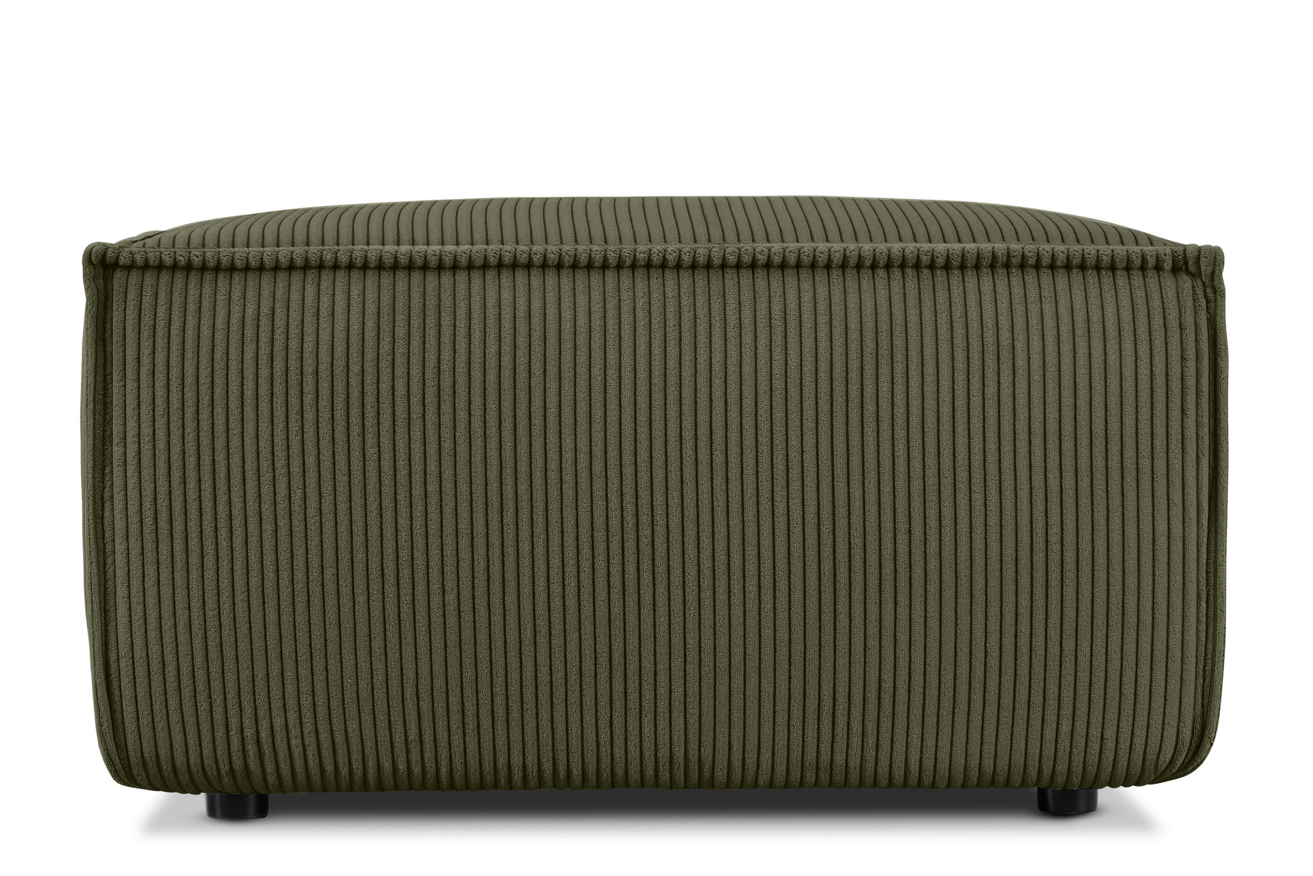 SITZPOUF NAPI gefederte Sitzfläche, grün - Schwarz/Olivgrün, Textil (83/45/83cm) - KONSIMO®