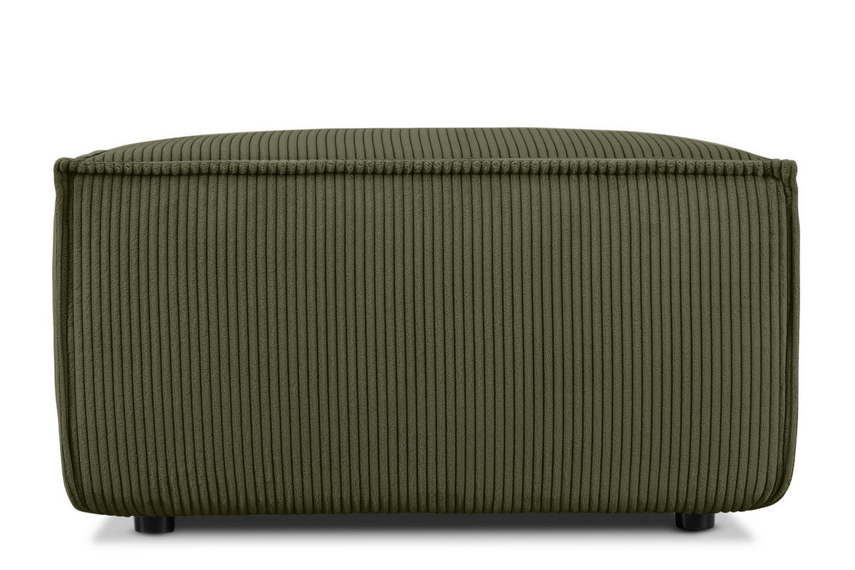 SITZPOUF NAPI gefederte Sitzfläche, grün - Schwarz/Olivgrün, Textil (83/45/83cm) - KONSIMO®